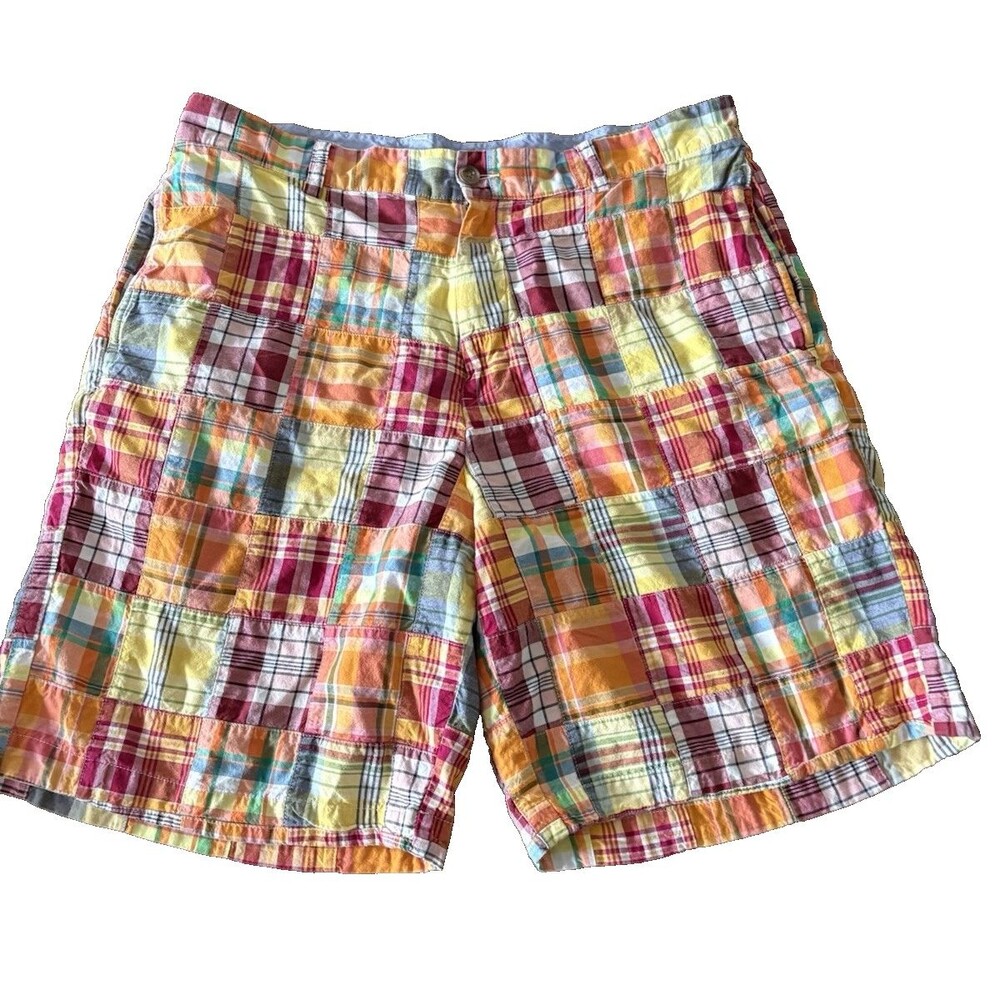 J.Crew Chino Men's Multicolor Patchwork Slit Pocket Shorts Size 36 x 9